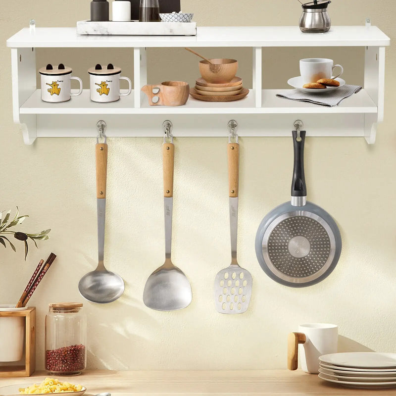 Wall Mount Cubby Organizer Hooks Entryway Storage Shelf by DirectDeals