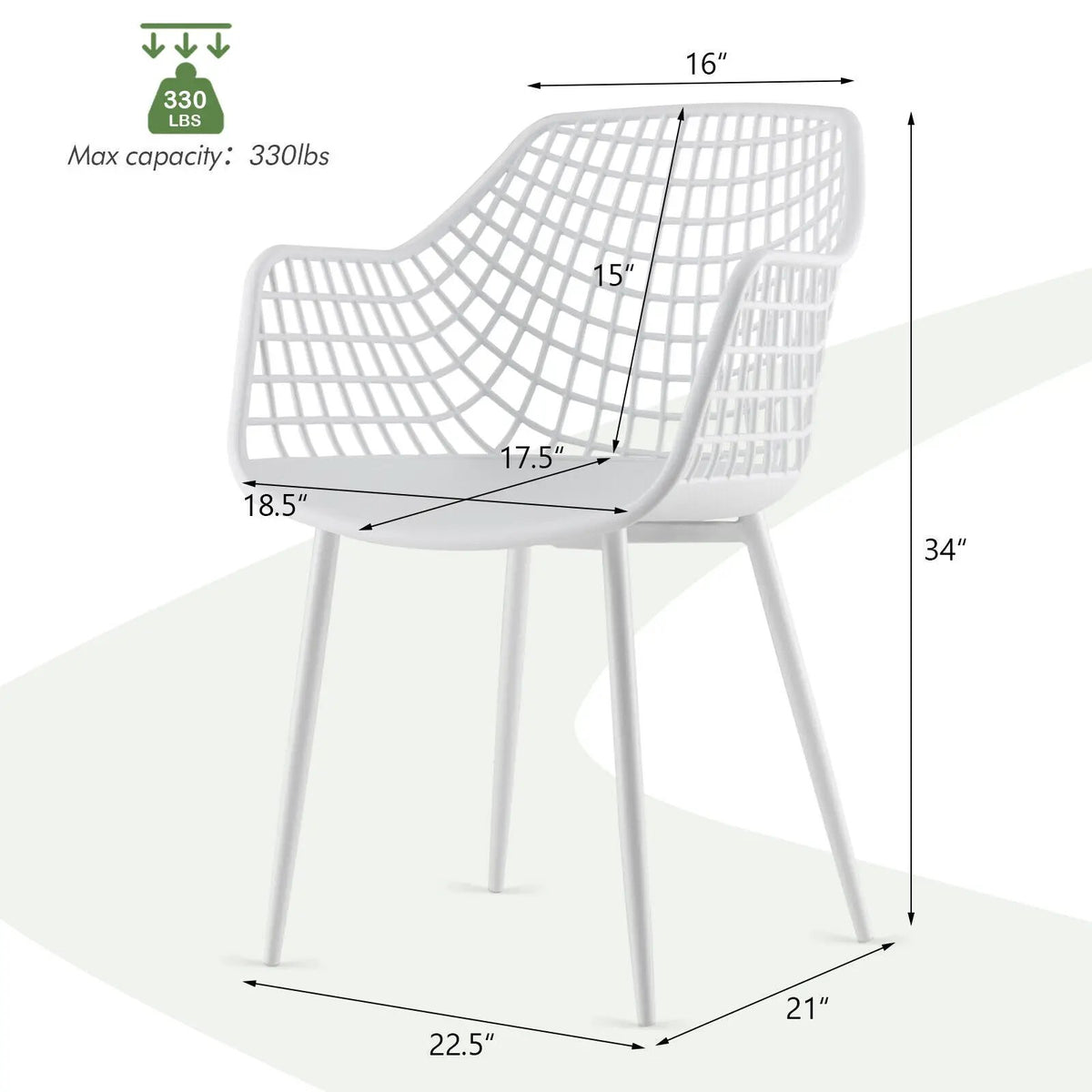 Set of 4 Heavy Duty Modern Dining Chair with Airy Hollow Backrest by DirectDeals