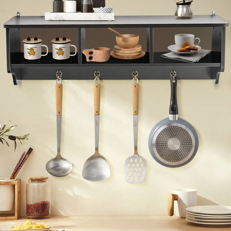 Wall Mount Cubby Organizer Hooks Entryway Storage Shelf by DirectDeals