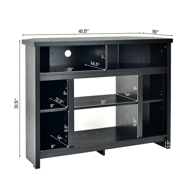 Modern Corner TV Stand with Adjustable Shelves for TVs up to 48 Inch by DirectDeals