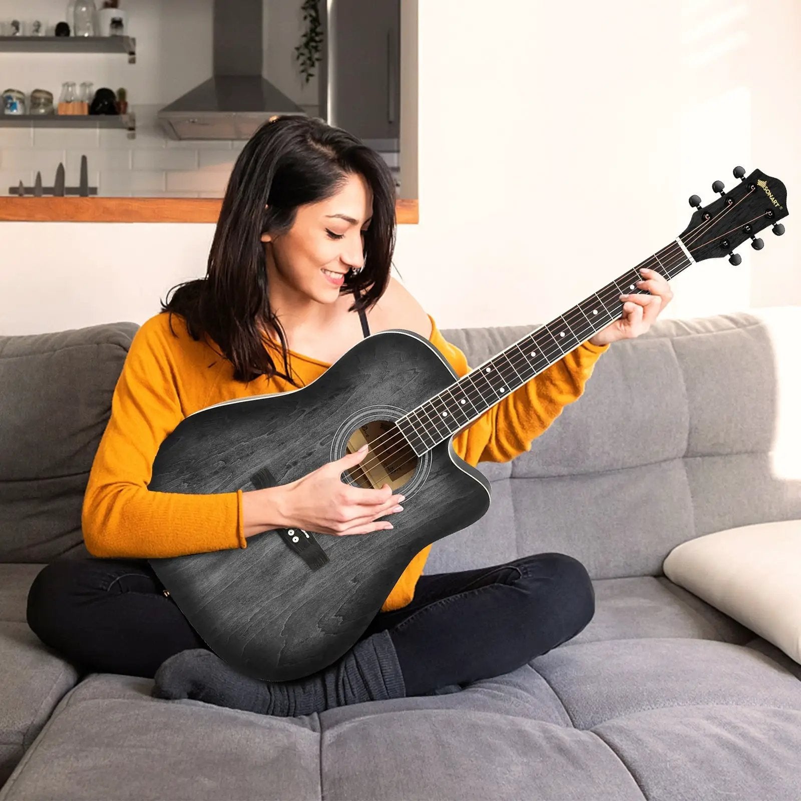 41 Inch Full Size Cutaway Acoustic Guitar Set for Beginner by DirectDeals