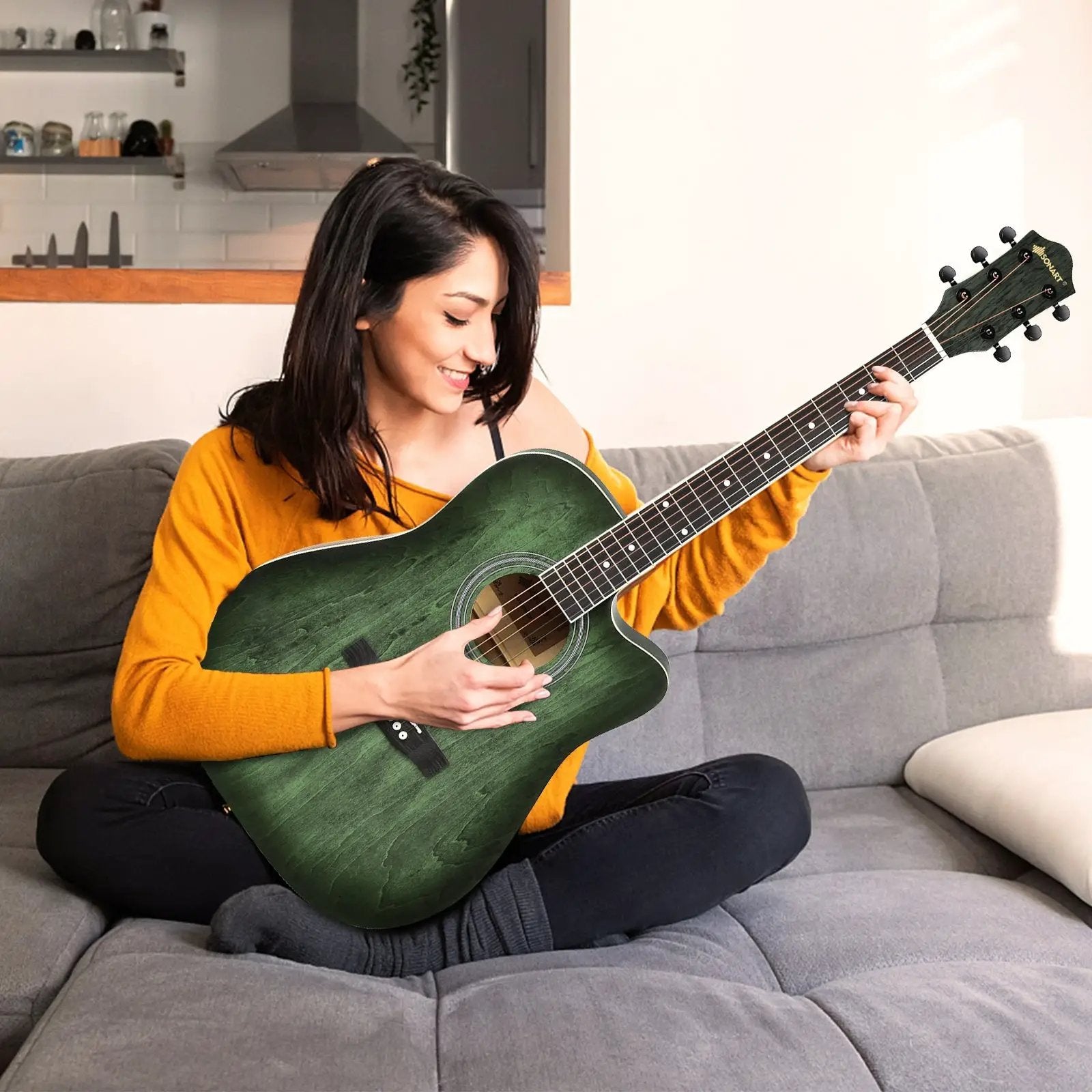 41 Inch Full Size Cutaway Acoustic Guitar Set for Beginner by DirectDeals