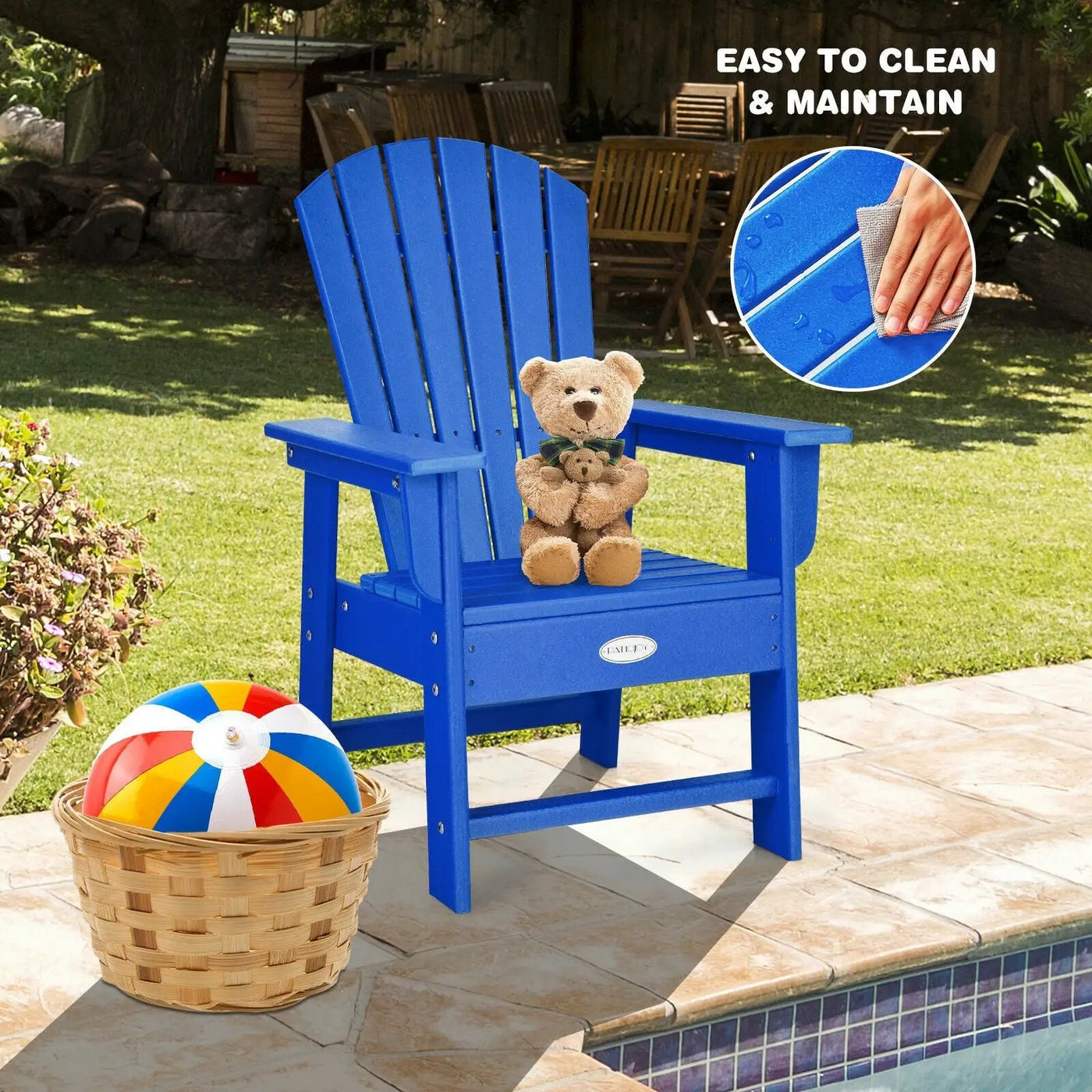 Patio Kids' Adirondack Chair with Ergonomic Backrest by DirectDeals