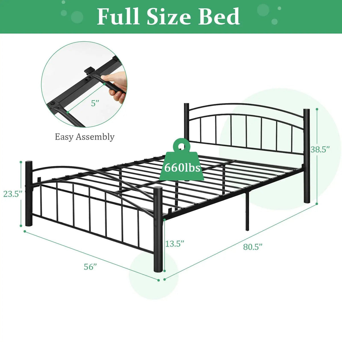 Modern Platform Bed with Headboard and Footboard by DirectDeals
