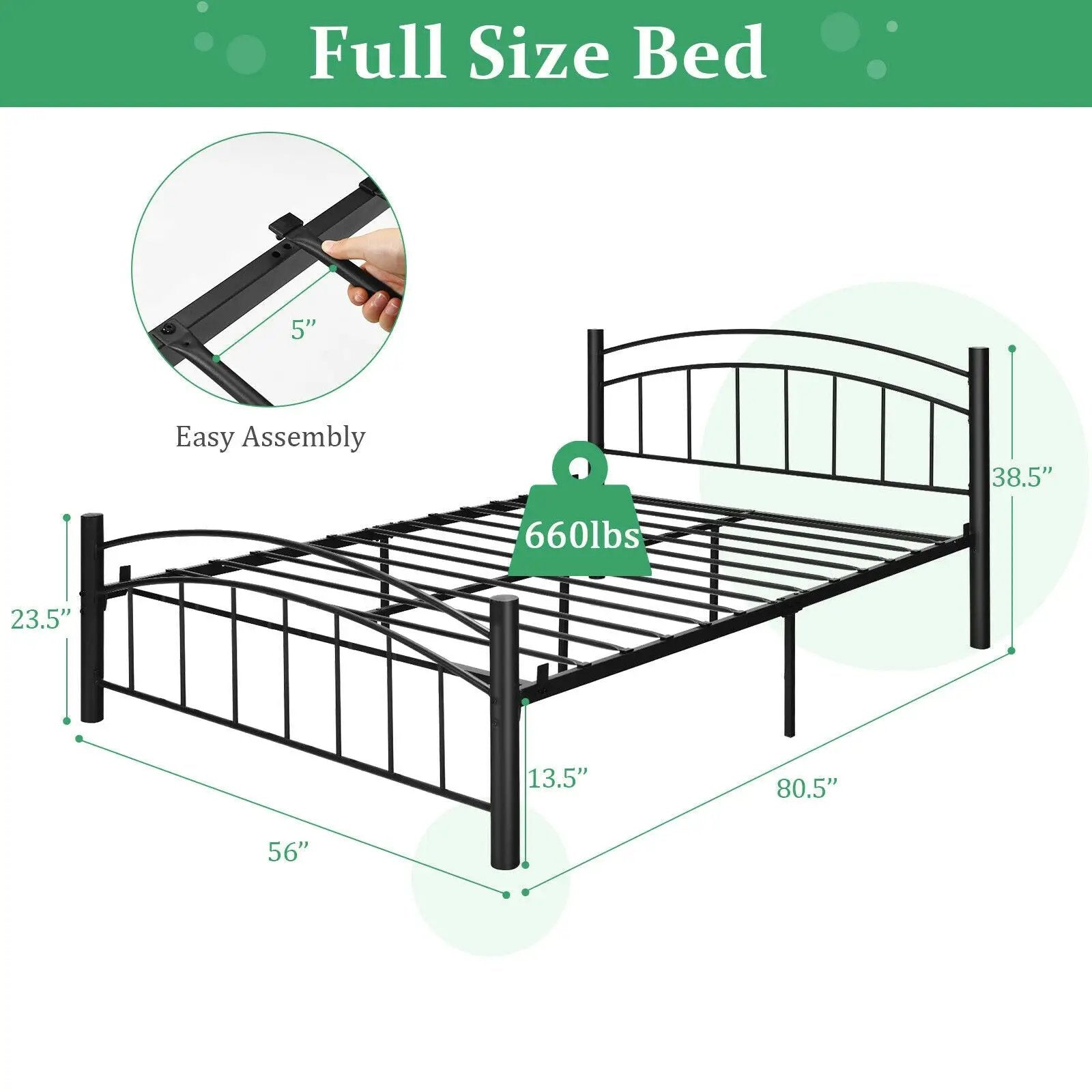 Modern Platform Bed with Headboard and Footboard by DirectDeals
