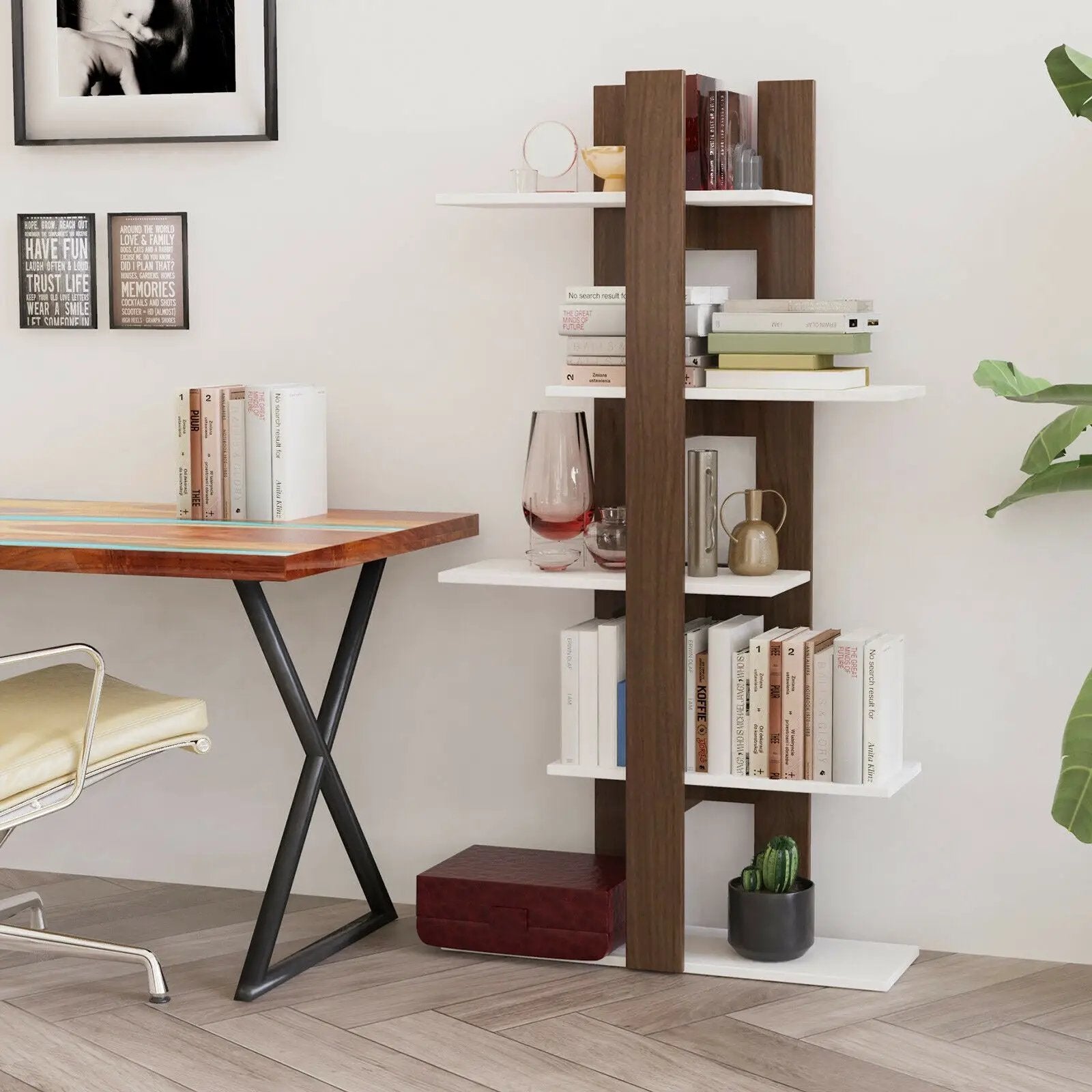 5-Tier Freestanding Bookshelf with Anti-Toppling Device by DirectDeals