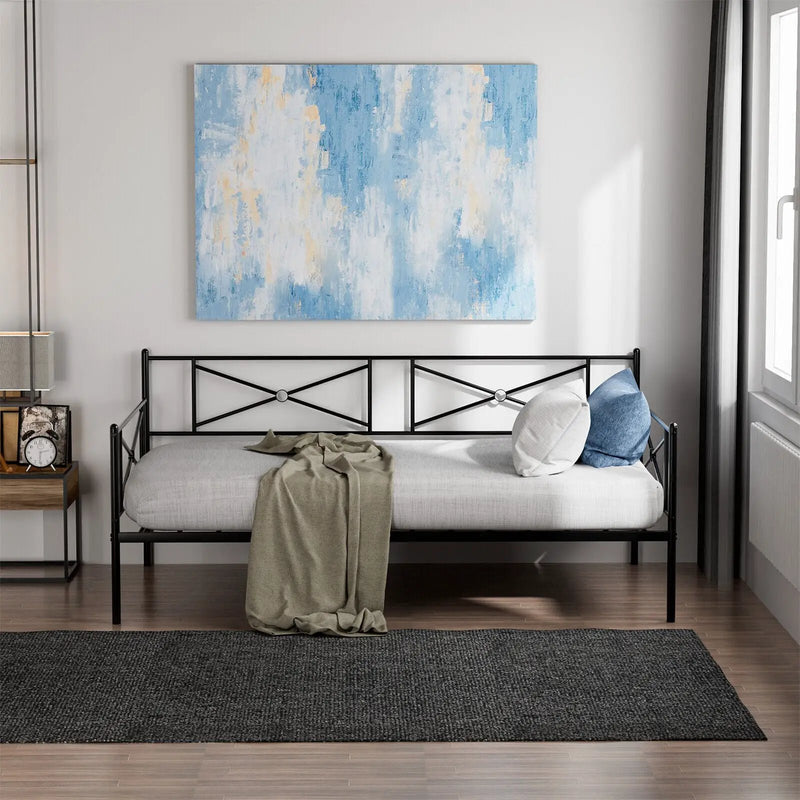 Metal Daybed Twin Bed Frame Stable Steel Slats Sofa Bed by DirectDeals
