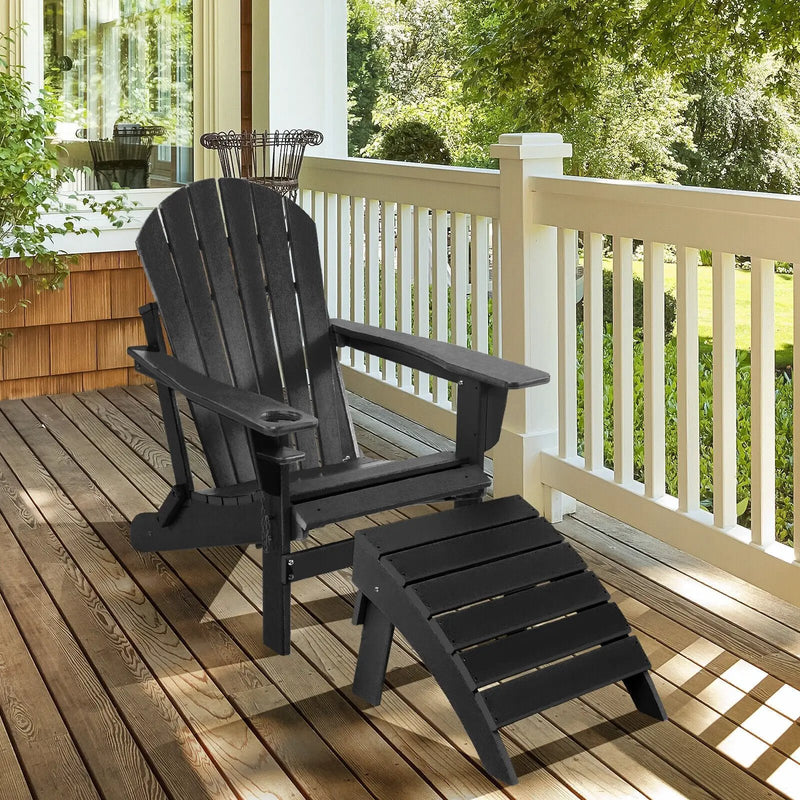Adirondack Folding Ottoman with All Weather HDPE by DirectDeals