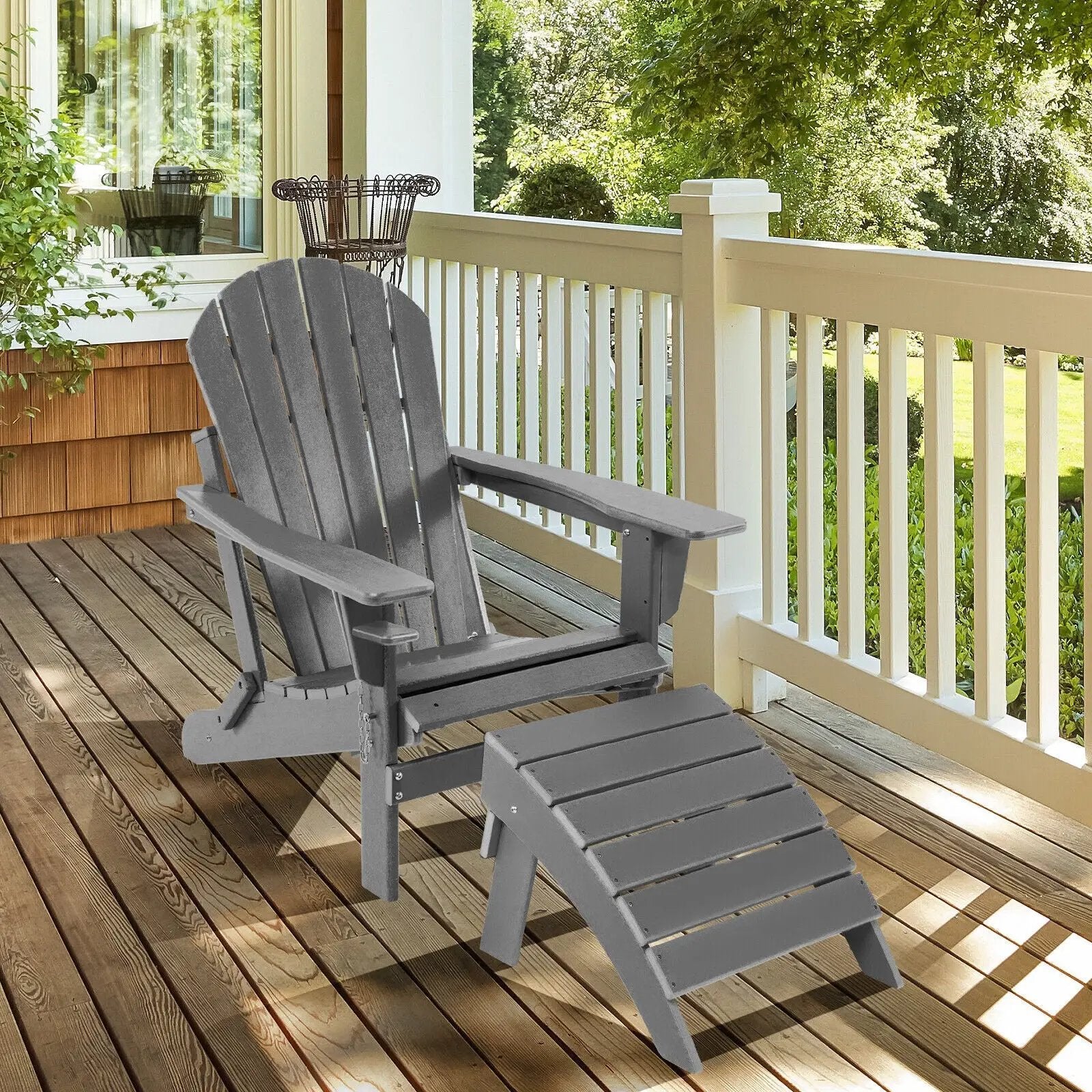 Adirondack Folding Ottoman with All Weather HDPE by DirectDeals