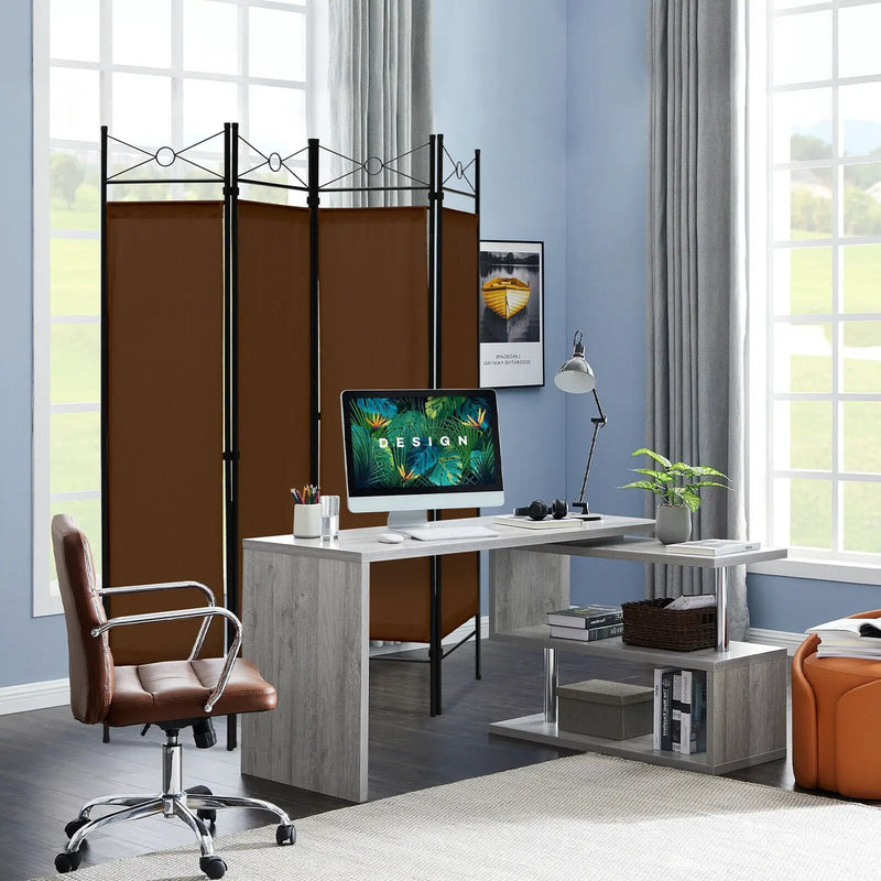 6 Feet 4-Panel Folding Freestanding Room Divider by DirectDeals