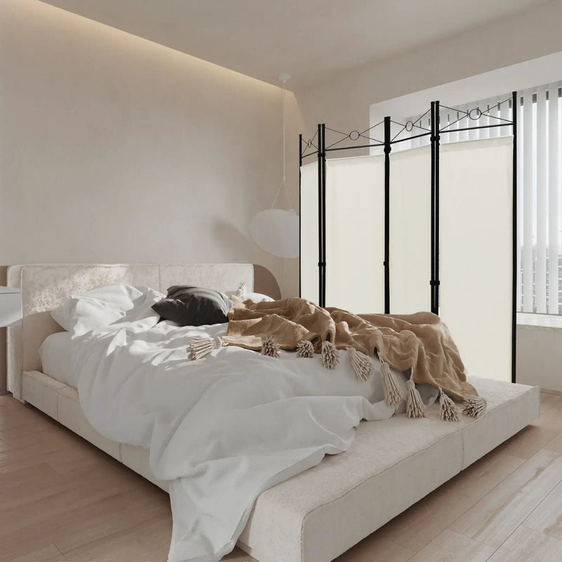 6 Feet 4-Panel Folding Freestanding Room Divider by DirectDeals