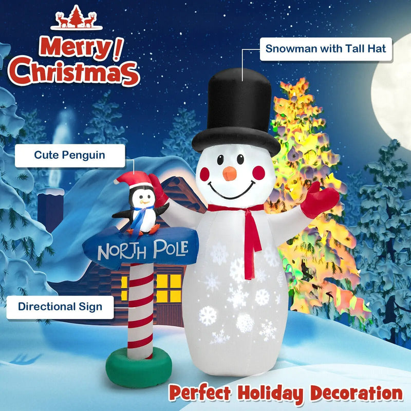 6 Feet Inflatable Christmas Decoration with Built-in Snowflake Projector by DirectDeals