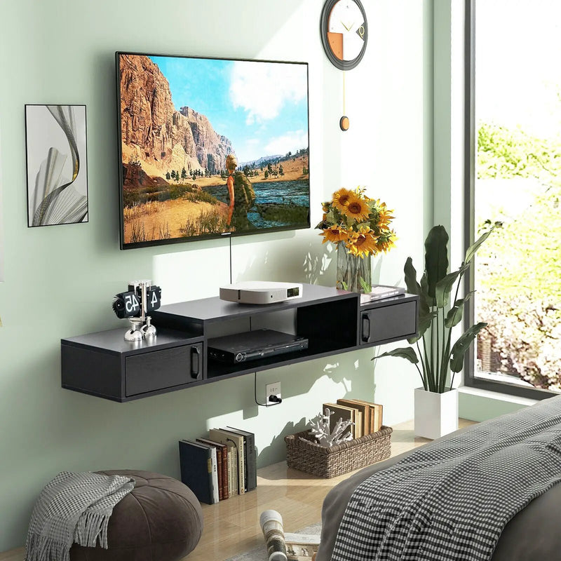 55 Inches Floating TV Stand with Power Outlet by DirectDeals