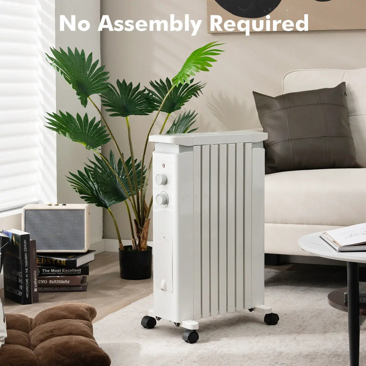 1500W Portable Oil Filled Radiator Heater with 3 Heat Settings by DirectDeals