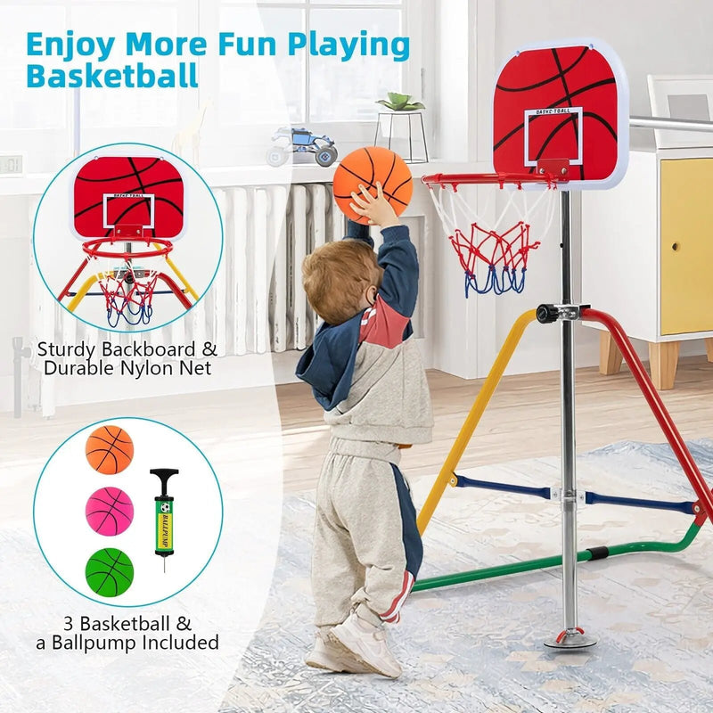 Kids Folding Horizontal Bar with 4 Adjustable Heights by DirectDeals