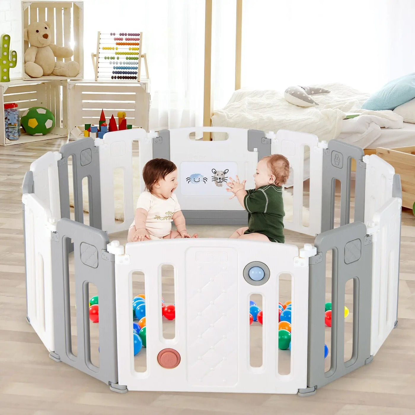 14 Panels Kids Safety Activity Play Center with Drawing Board by DirectDeals
