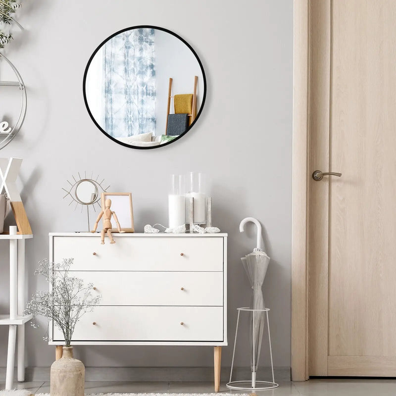 16-inch Round Wall Mirror with Aluminum Alloy Frame by DirectDeals