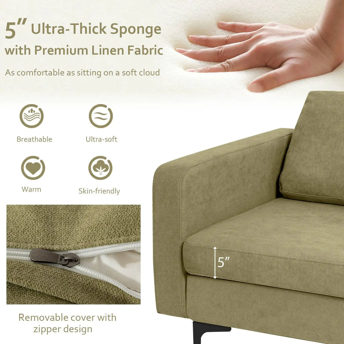 Modern Accent Armchair with Side Storage Pocket by DirectDeals