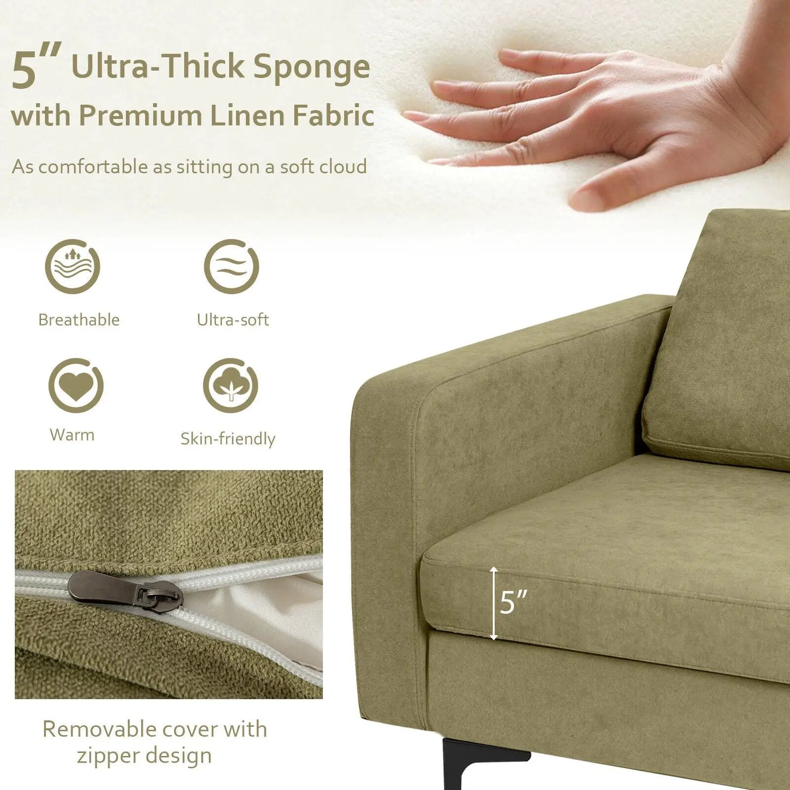 Modern Accent Armchair with Side Storage Pocket by DirectDeals