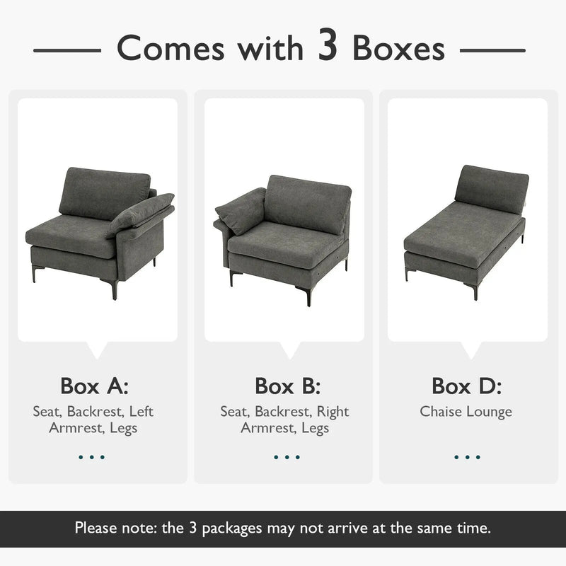 Extra Large Modular L-shaped Sectional Sofa with Reversible Chaise for 4-5 People by DirectDeals