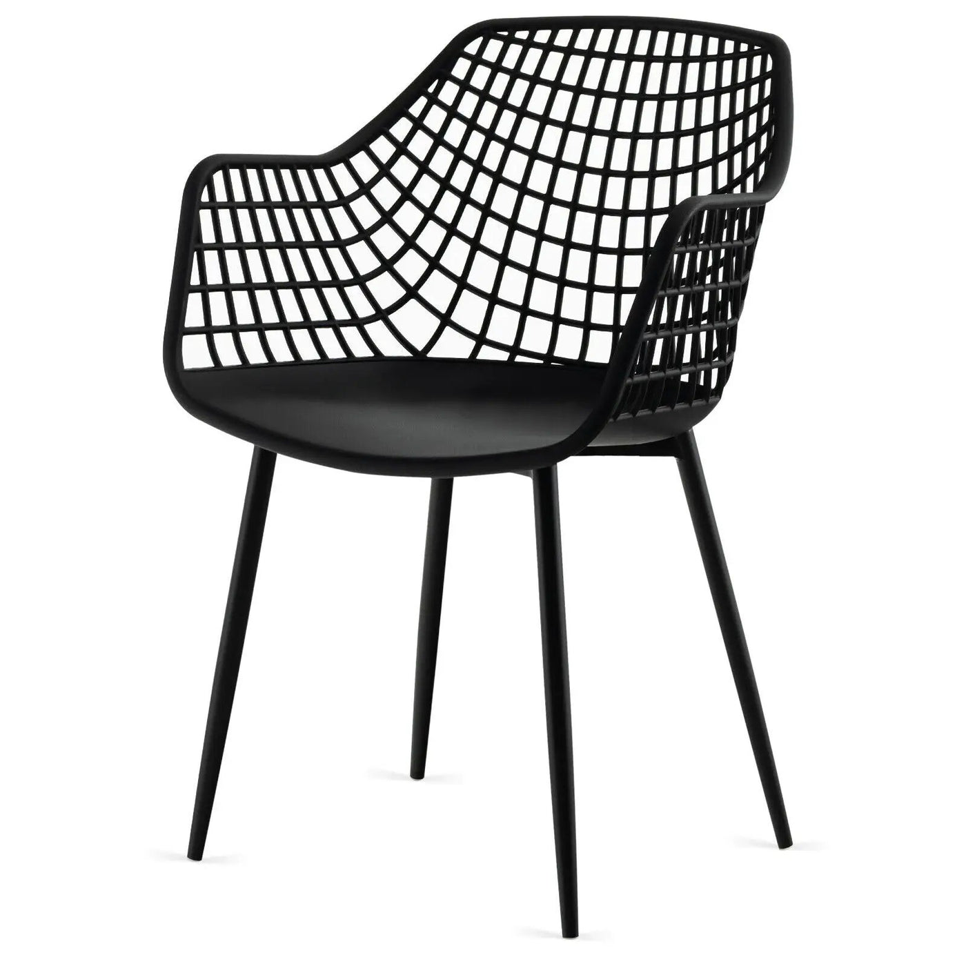 Set of 4 Heavy Duty Modern Dining Chair with Airy Hollow Backrest by DirectDeals