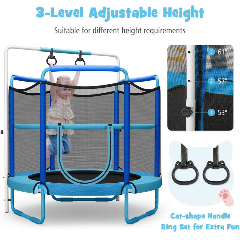 5 Feet Kids 3-in-1 Game Trampoline with Enclosure Net Spring Pad by DirectDeals