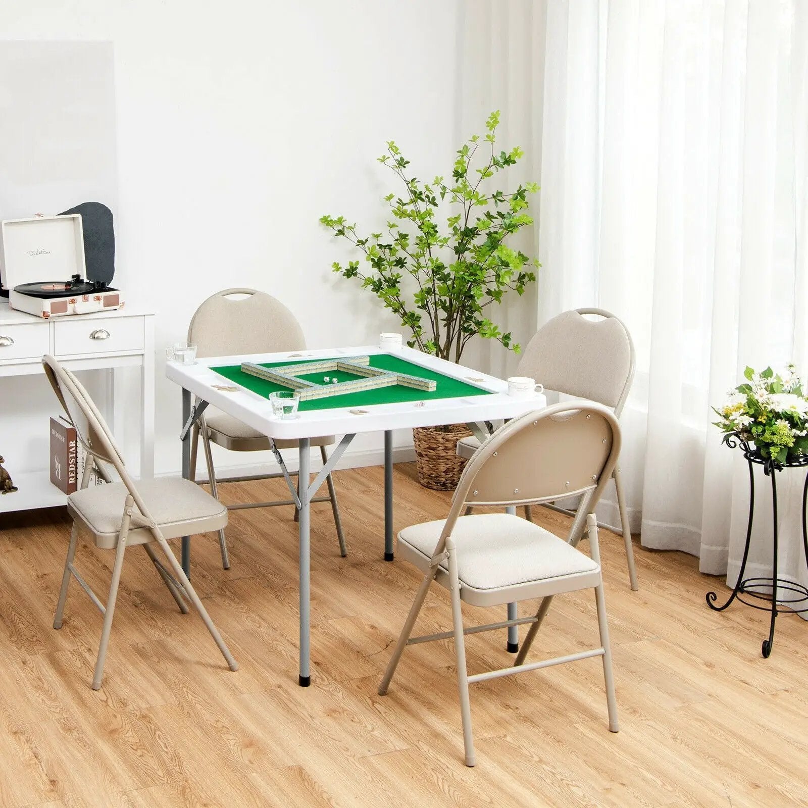 4-Player Mahjong Game Table with Iron Frame by DirectDeals