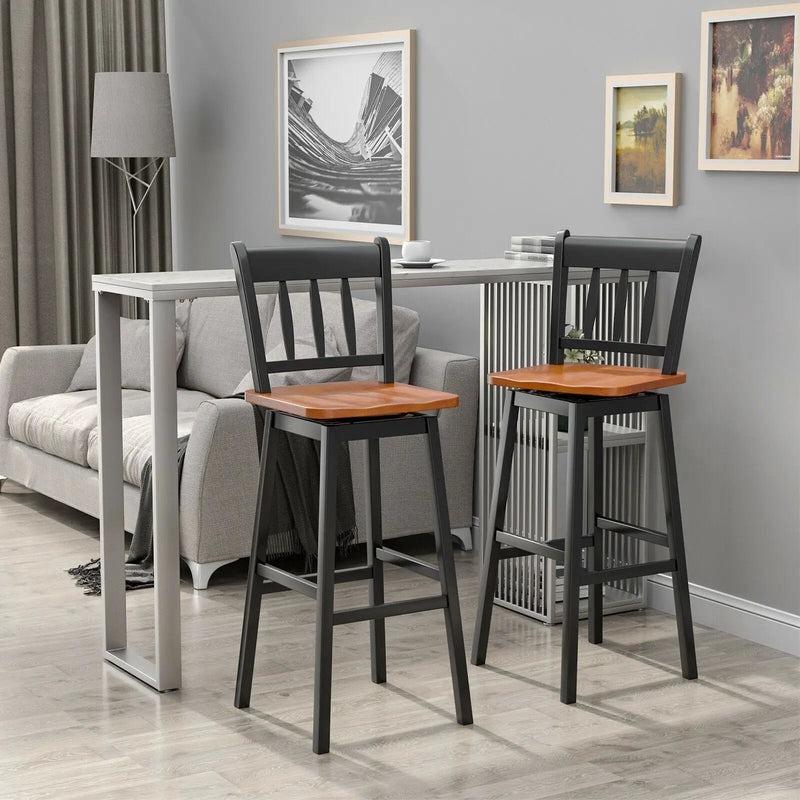 30.5 Inches Set of 2 Swivel Bar Stools with 360¬∞ Swiveling by DirectDeals