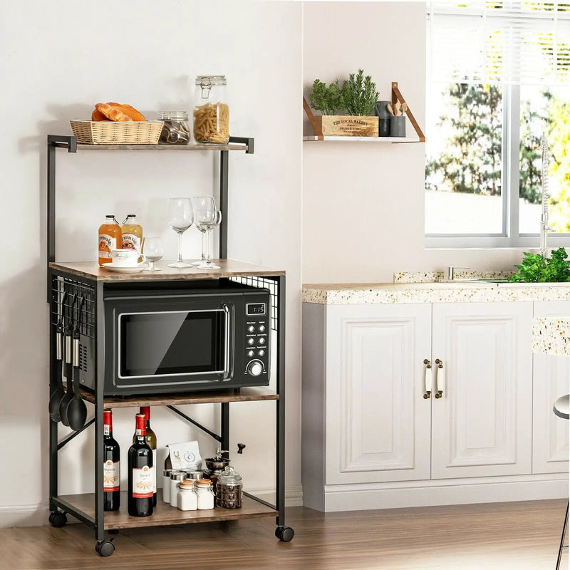 4-Tier Kitchen Baker’s Rack on Wheels by DirectDeals