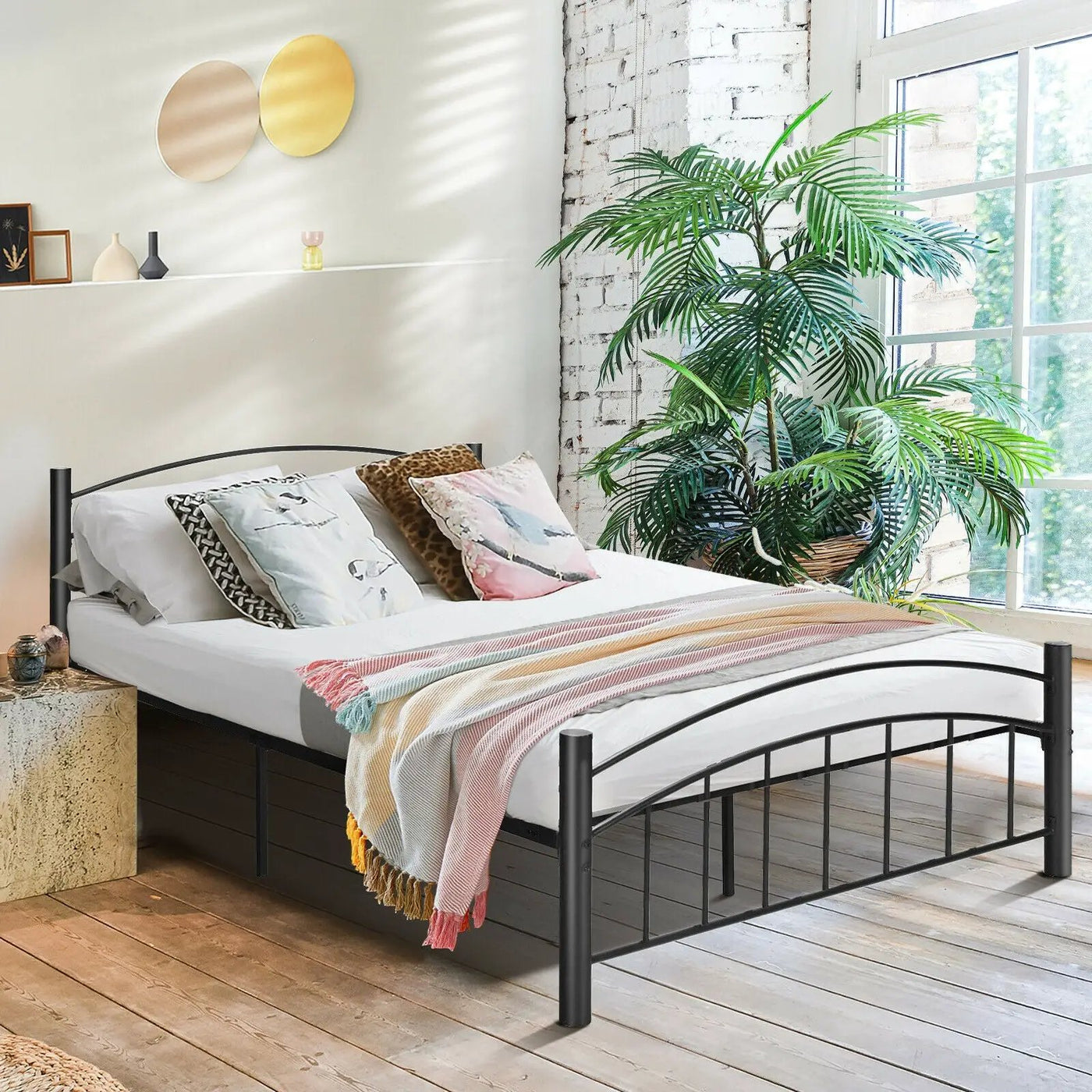 Modern Platform Bed with Headboard and Footboard by DirectDeals
