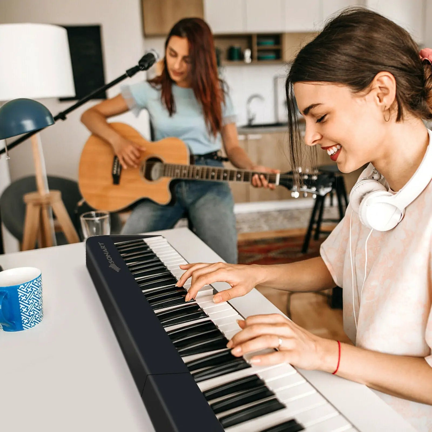 88-Key Foldable Digital Piano with MIDI and Wireless BT by DirectDeals