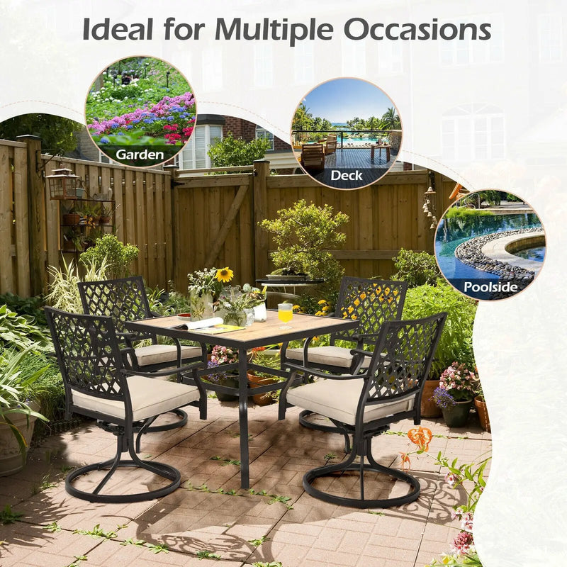 5-Piece Outdoor Patio Dining Set with Soft Cushions by DirectDeals