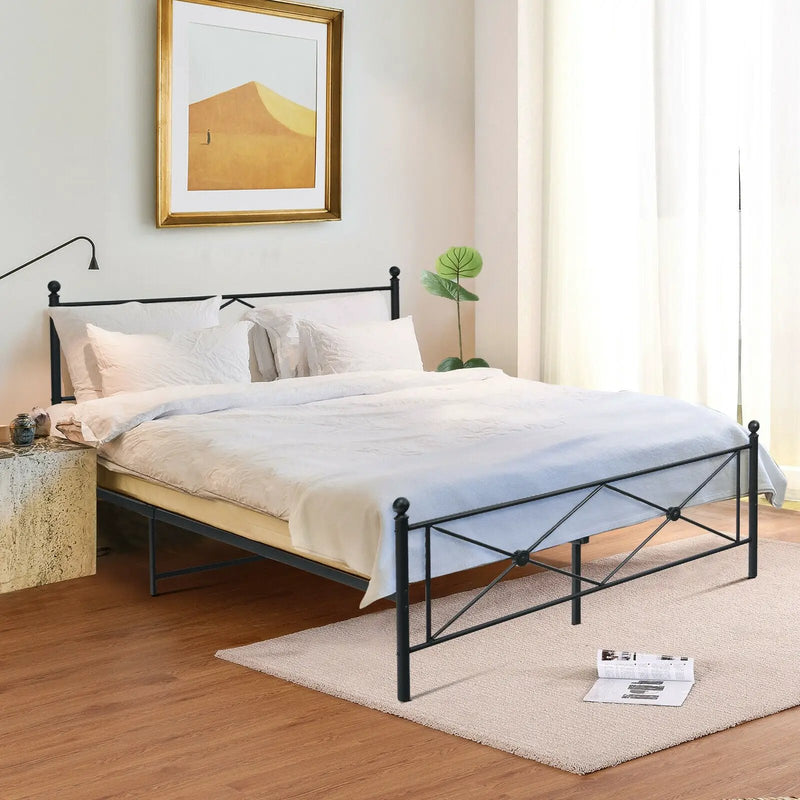 Full/Queen Size Metal Bed Frame Platform with Headboard by DirectDeals