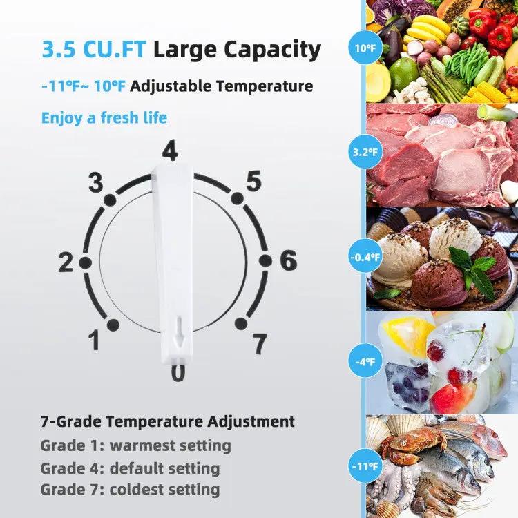 3.5/5 Cu.ft Compact Chest Freezer with Removable Storage Basket by DirectDeals