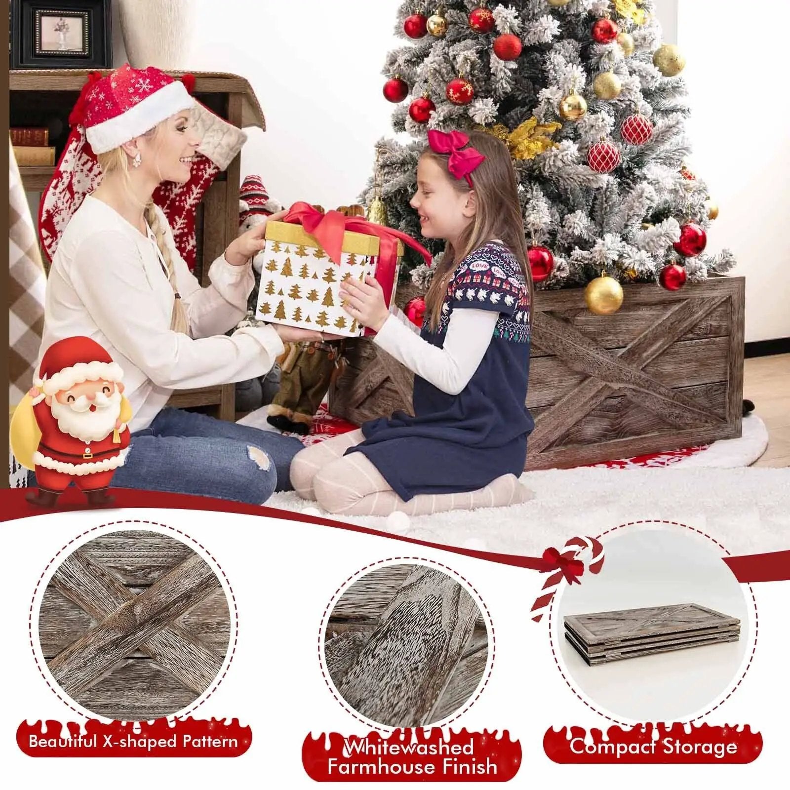 28.5 Inch Wooden Tree Collar Box for Indoor/Outdoor Use by DirectDeals
