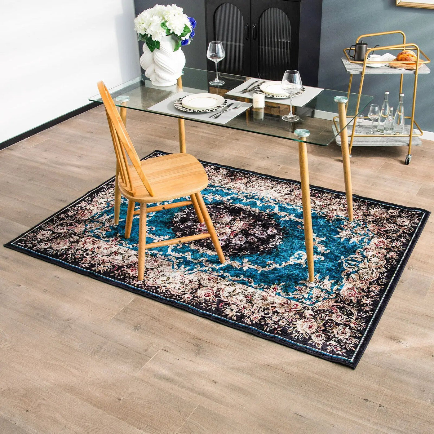 Area Rug with Non-Shedding Surface and Anti-slip Bottom by DirectDeals