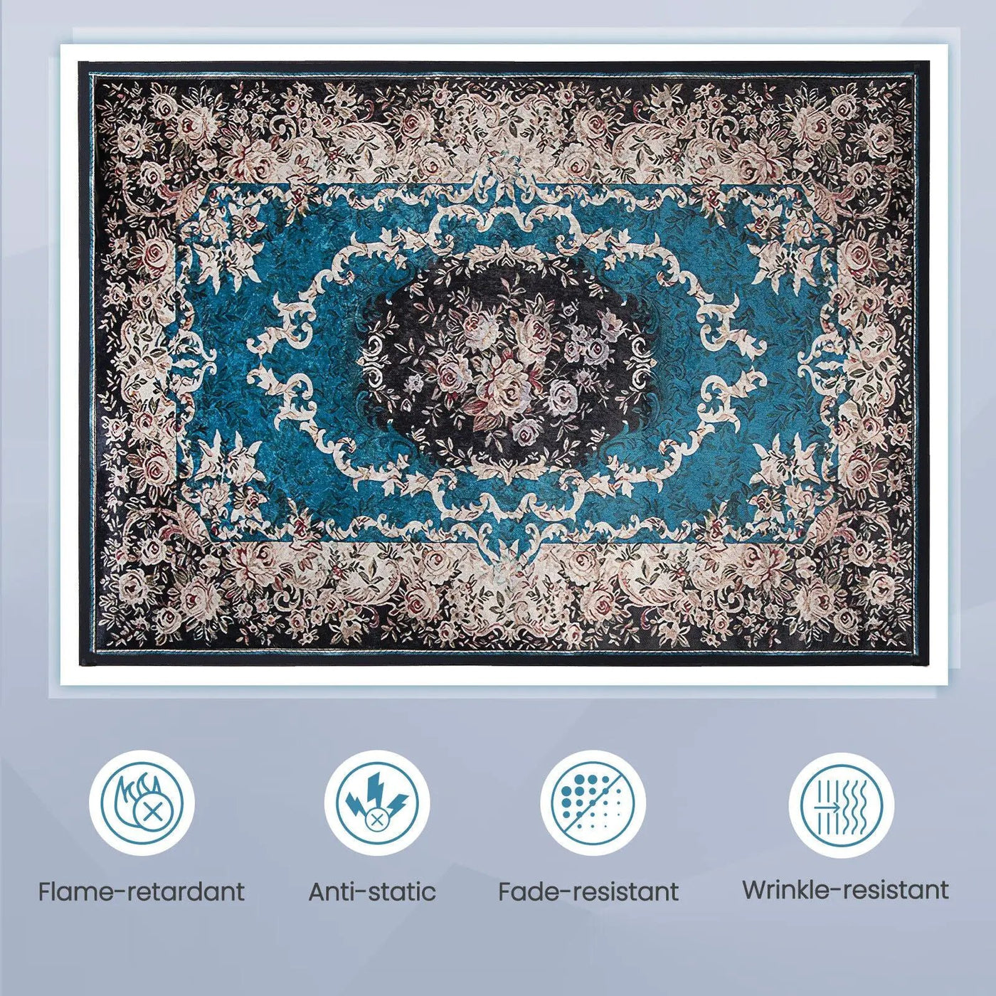Area Rug with Non-Shedding Surface and Anti-slip Bottom by DirectDeals