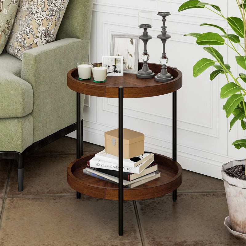 2-Tier Retro End Table with Bottom Shelf by DirectDeals