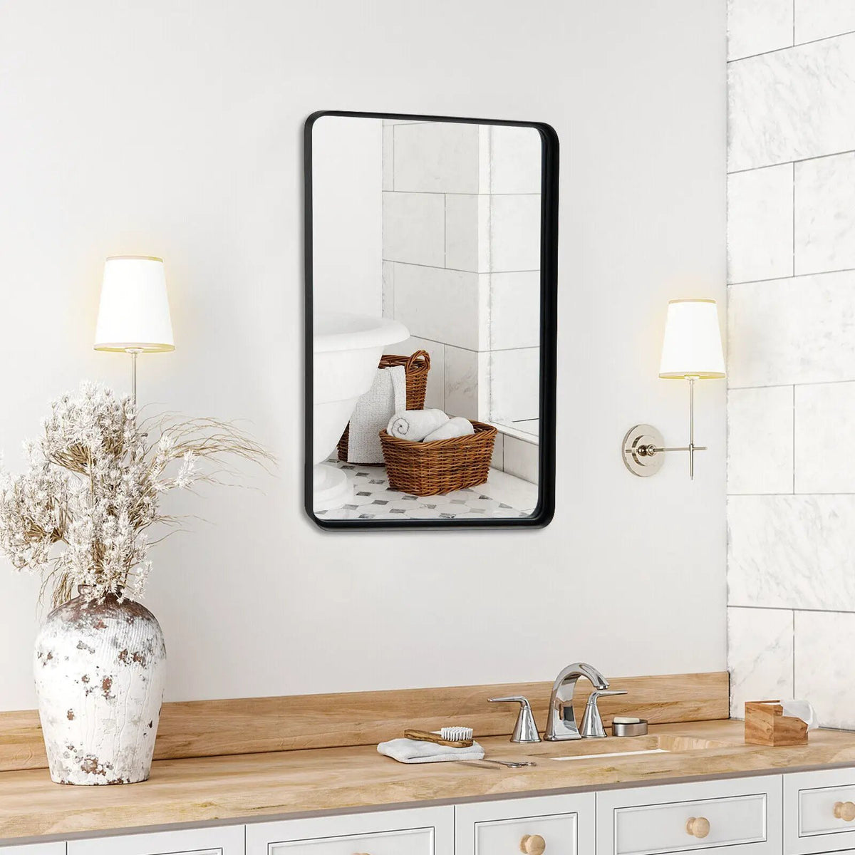 Rectangular Wall Mount Bathroom Mirror Vanity Mirror by DirectDeals