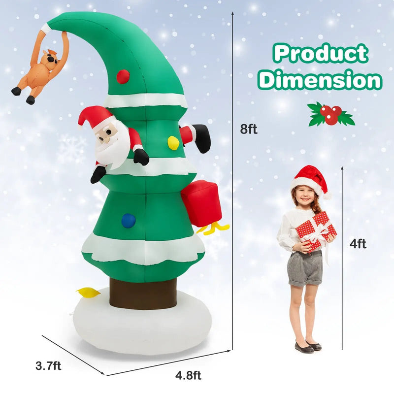 8 Feet Inflatable Christmas Tree with Santa Claus by DirectDeals