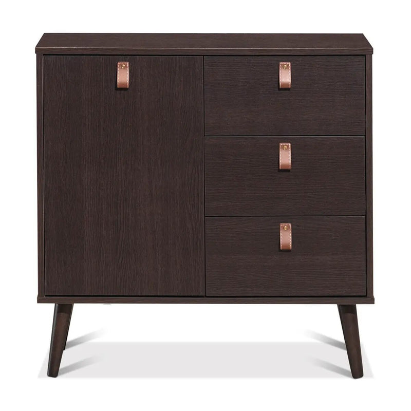 3-drawer Sideboard Storage Display Cabinet-Brown by DirectDeals