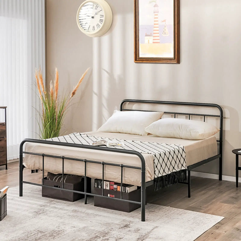 Heavy Duty Metal Platform Bed Frame with Headboard by DirectDeals