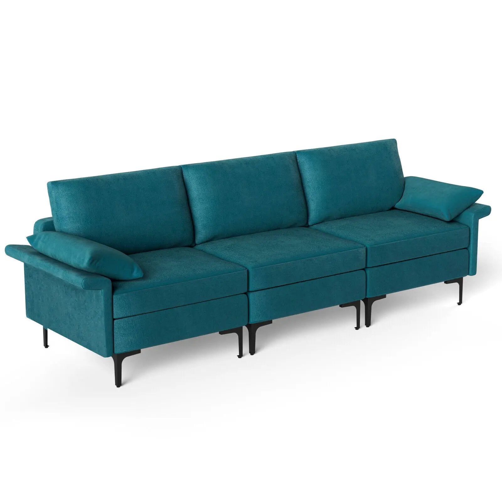Large 3-Seat Sofa Sectional with Metal Legs for 3-4 people by DirectDeals