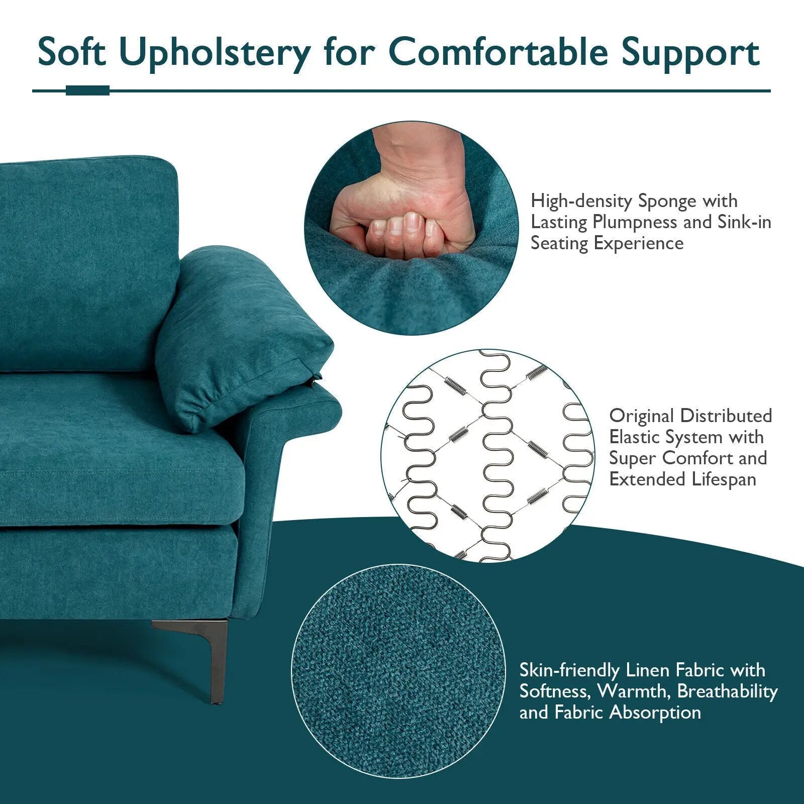 Extra Large Modular L-shaped Sectional Sofa with Reversible Chaise for 4-5 People by DirectDeals