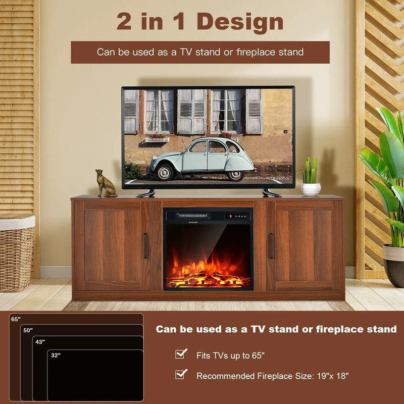 TV Stand with Double Barn Doors for TVs up to 65 Inch by DirectDeals