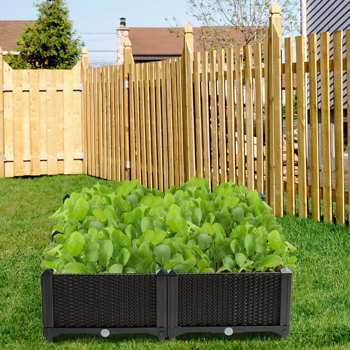 Set of 4 Elevated Flower Vegetable Herb Grow Planter Box by DirectDeals