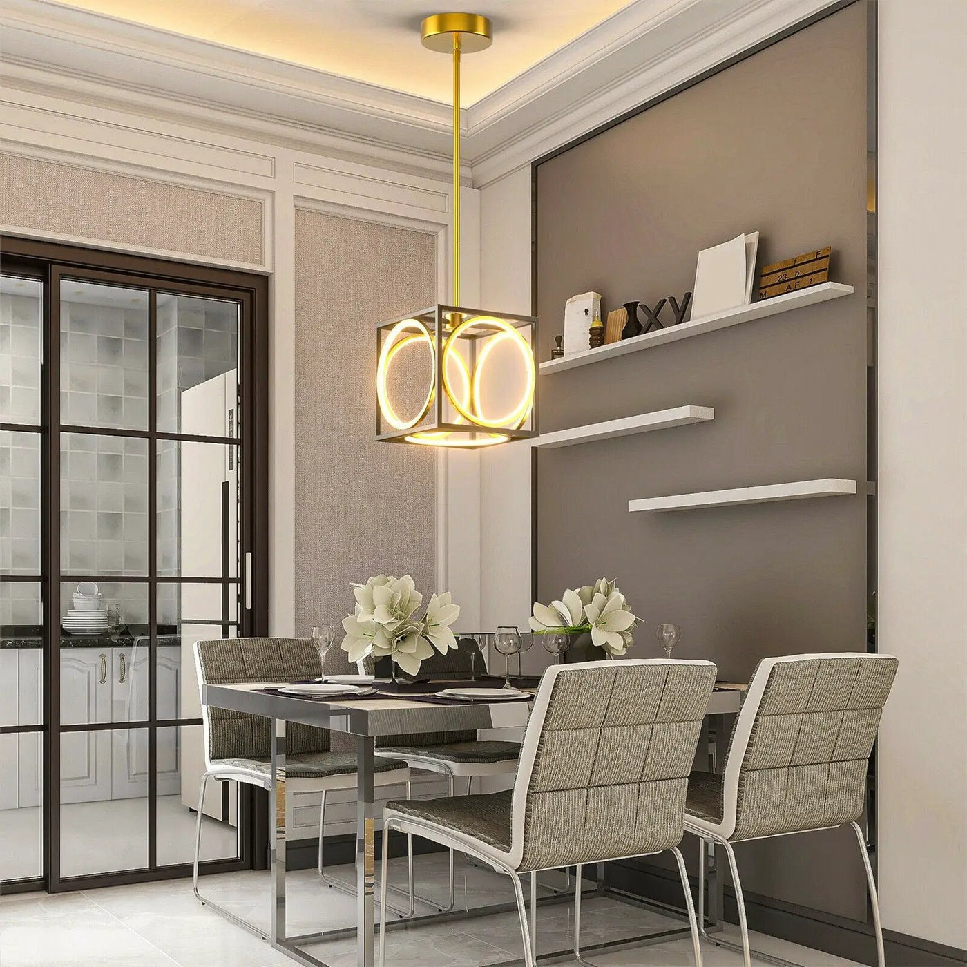 Modern LED Pendant Light with 42 Inches Adjustable Suspender by DirectDeals