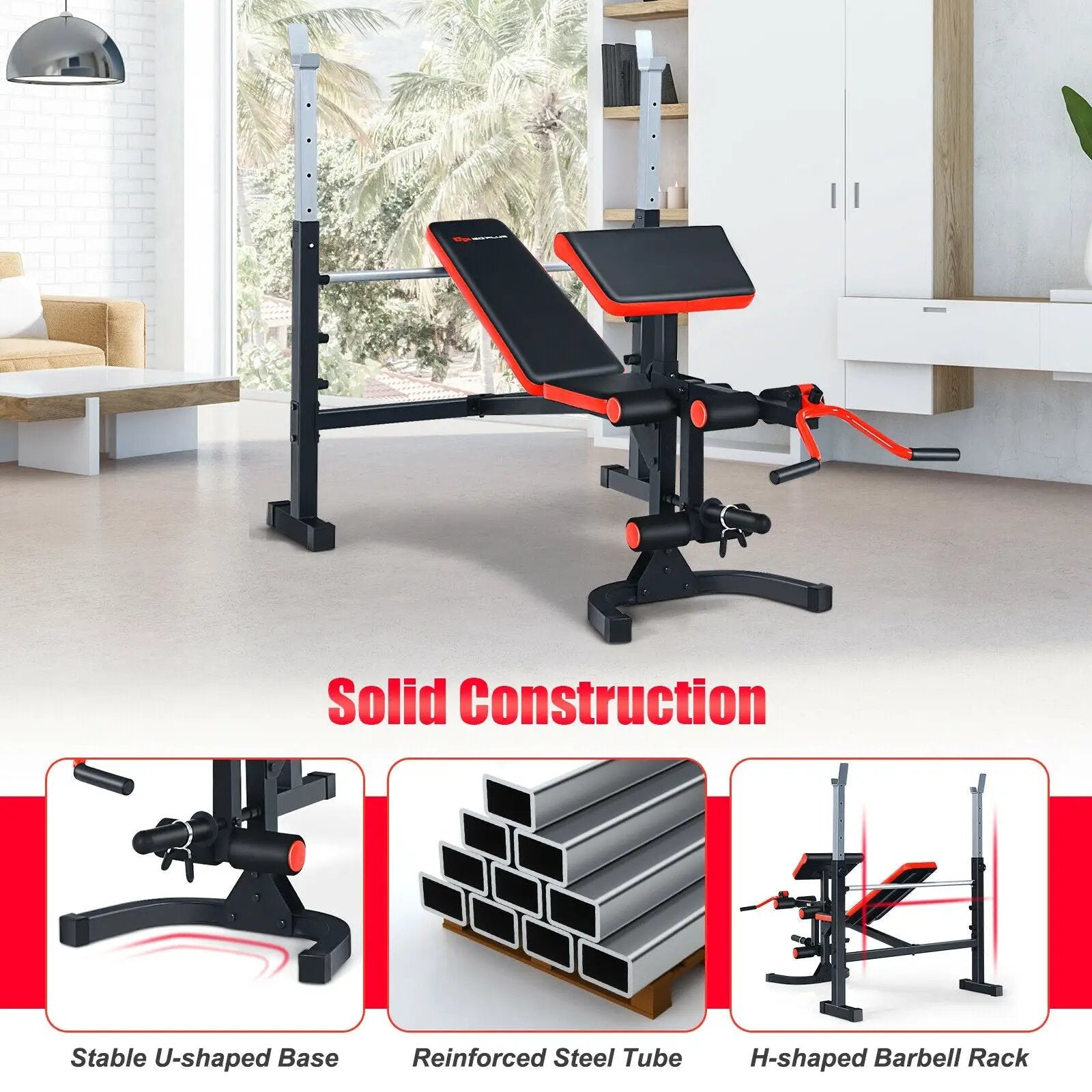 Adjustable Olympic Weight Bench for Full-body Workout and Strength Training by DirectDeals