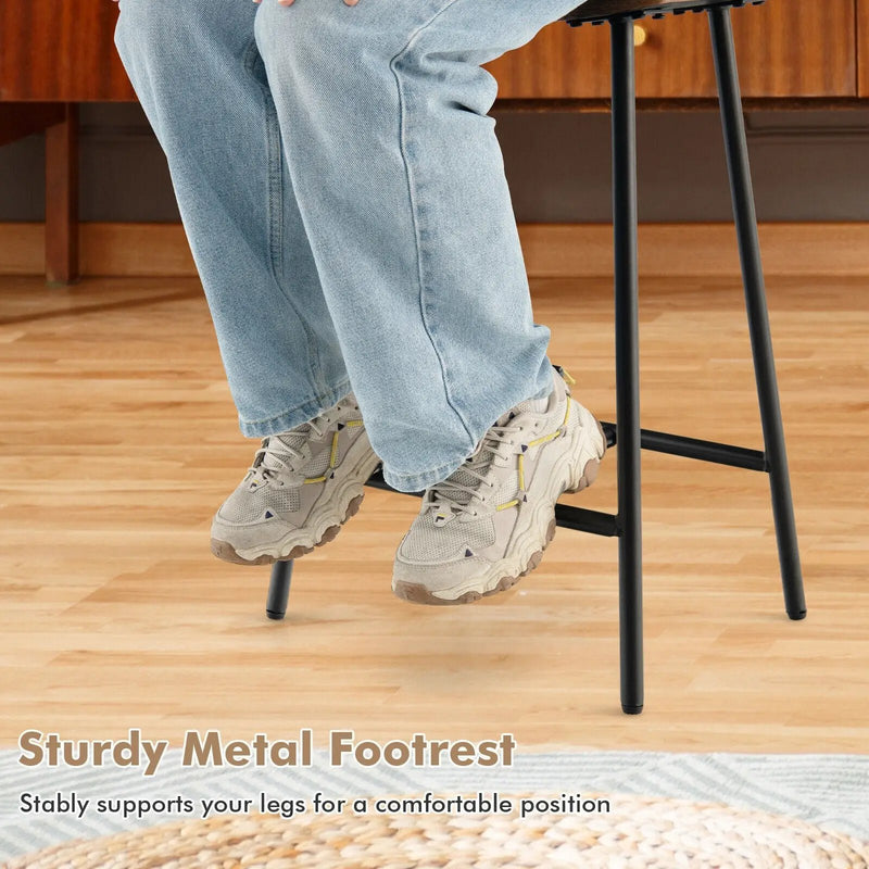 Industrial Saddle Stool with Metal Legs and Adjustable Foot Pads by DirectDeals