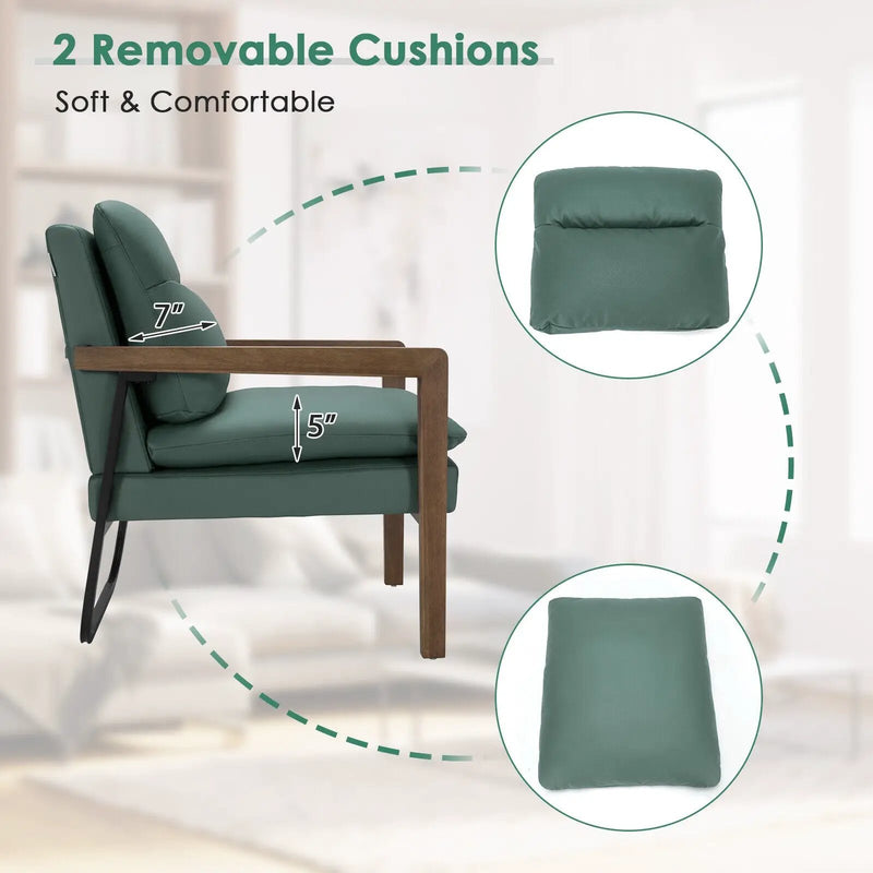 Single Sofa Chair with Extra-Thick Padded Backrest and Seat Cushion by DirectDeals